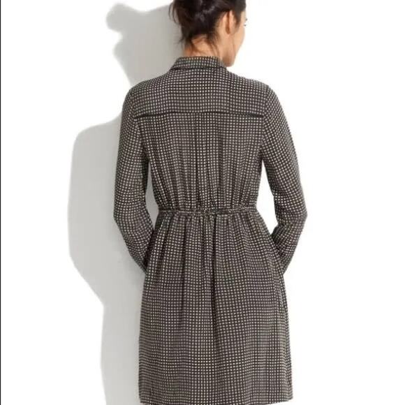 Madewell | Silk Cinema Dress Mini-Houndstooth Size 6 - Picture 2 of 6